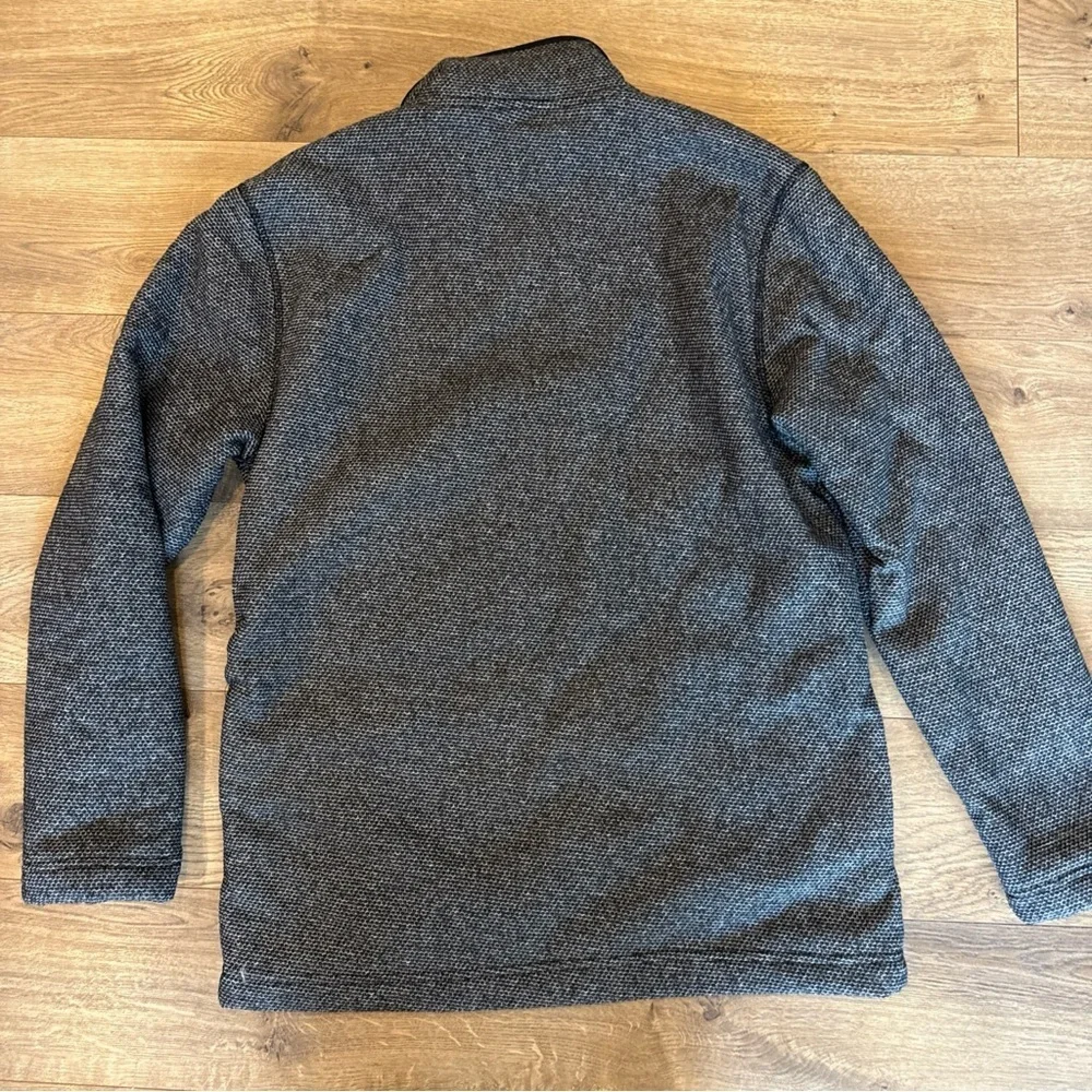Orvis Black Gray Sherpa Lined 1/4 Zip Pullover Men's Small with Pockets - Picture 9 of 9